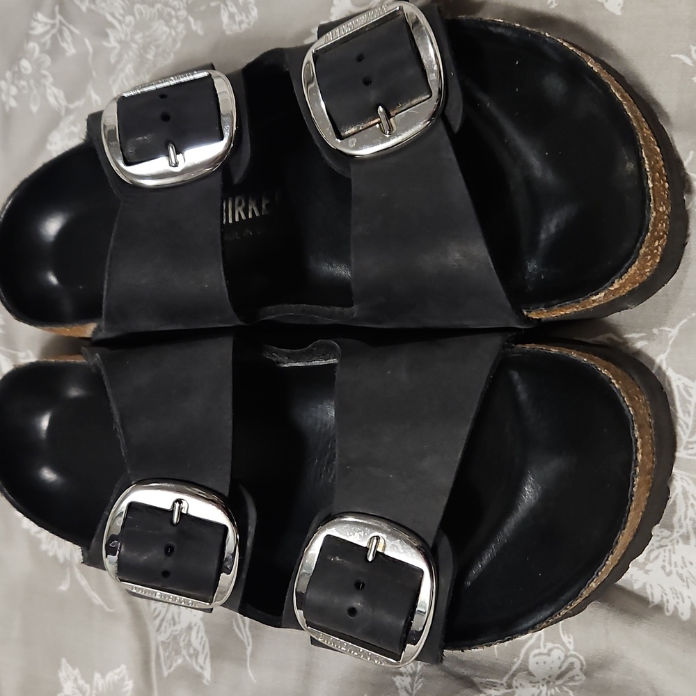 Birkenstock Black Double Buckle Sandals - Picture 2 of 6